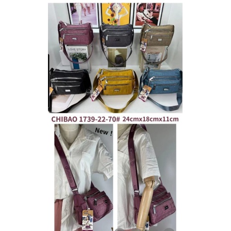 (BISA COD) Tas Slempang Chibao Original import 1739-22-70 Kanvas