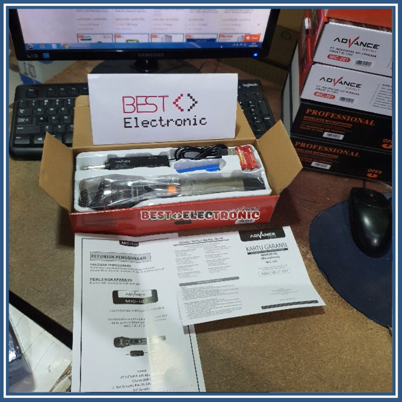 Advance Microphone Mic Single Wireless + Receiver MIC 102