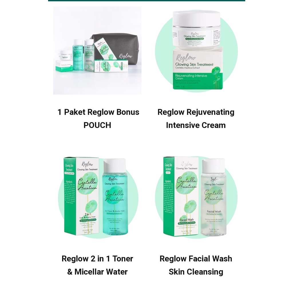 Reglow Glow Skin Treatment Skincare Original Glowing Whitening BPOM  Perawatan Kulit Isi 3 Item