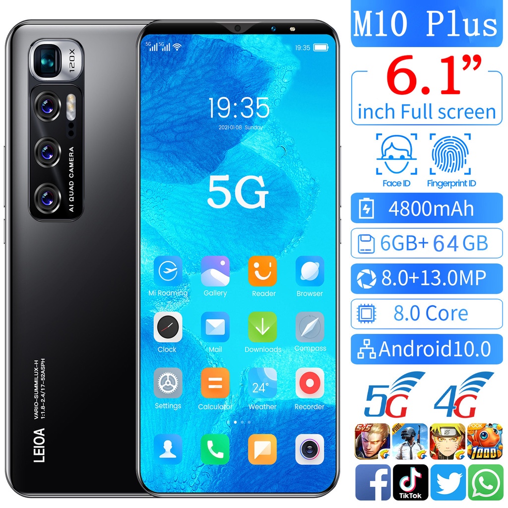 【Terbaru 2022 hp promo】XIONI M10 Plus Ponsel Android 4g/5g 6+64 GB 6.1 Inci Ponsel Murah Di Bawah 1 Juta Izin Resmi Gratis Pengiriman