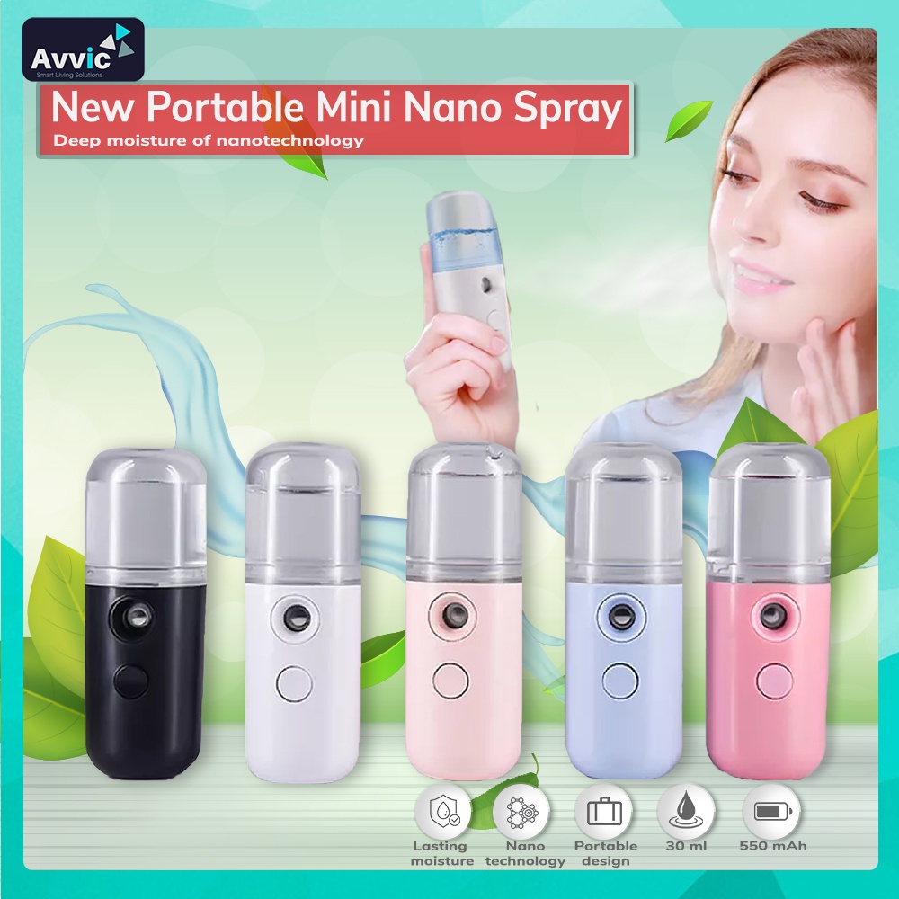 New Nano Spray Portable Mini Mist Sprayer USB Rechargeable Pelembab Perawatan Wajah