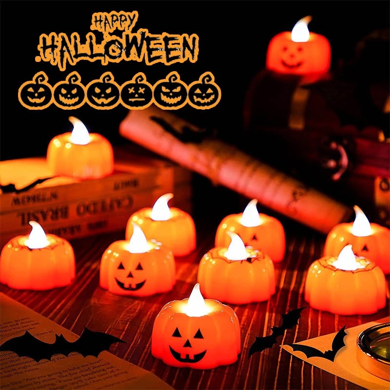 Lampu LED Bentuk Labu Hantu Halloween Untuk Dekorasi