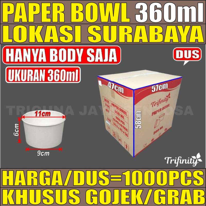 Gojek Paper Bowl 360ml Tebal Per Dus Mangkuk Tahan Microwave Mangkok Kertas Tahan Panas 360 Ml