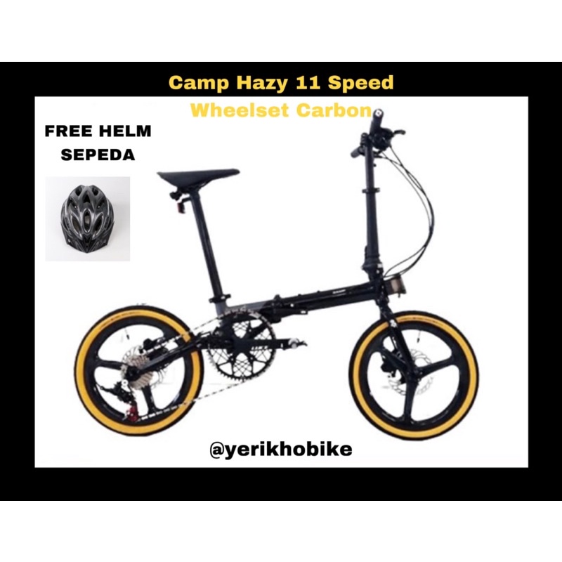 Sepeda Lipat Folding Bike 16 Element Camp Hazy 11 Speed Wheelset Carbon
