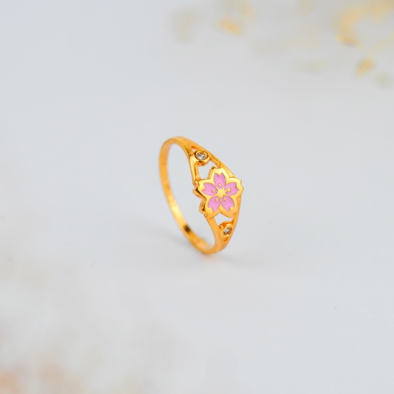 Cincin Emas Anak Bunga Pink - Toko Emas Gadjah