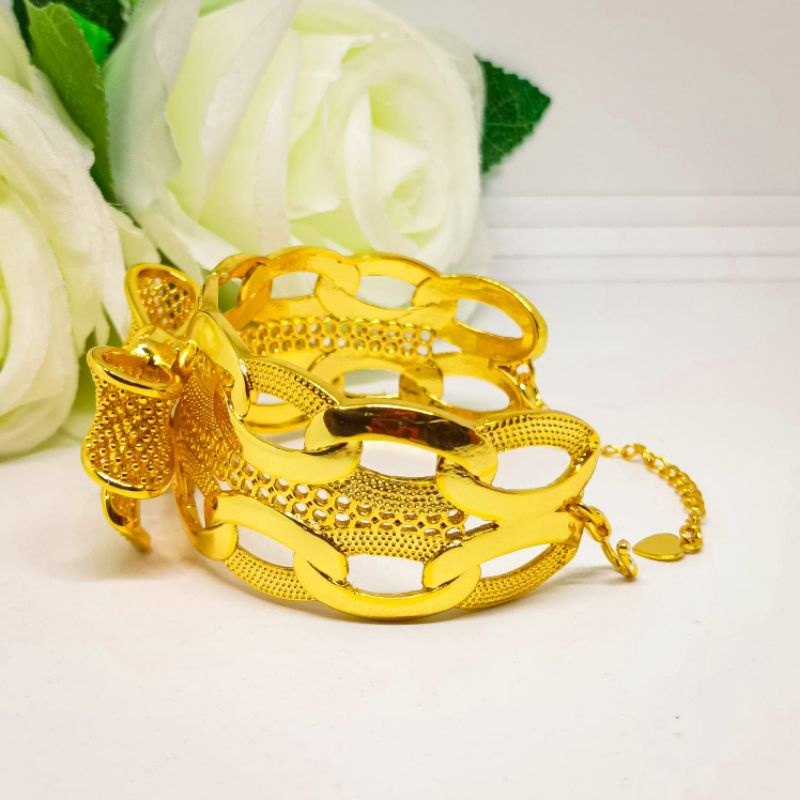 Gelang kendari motif pita Lapis Emas 24K Gold Fashion Xuping bangle