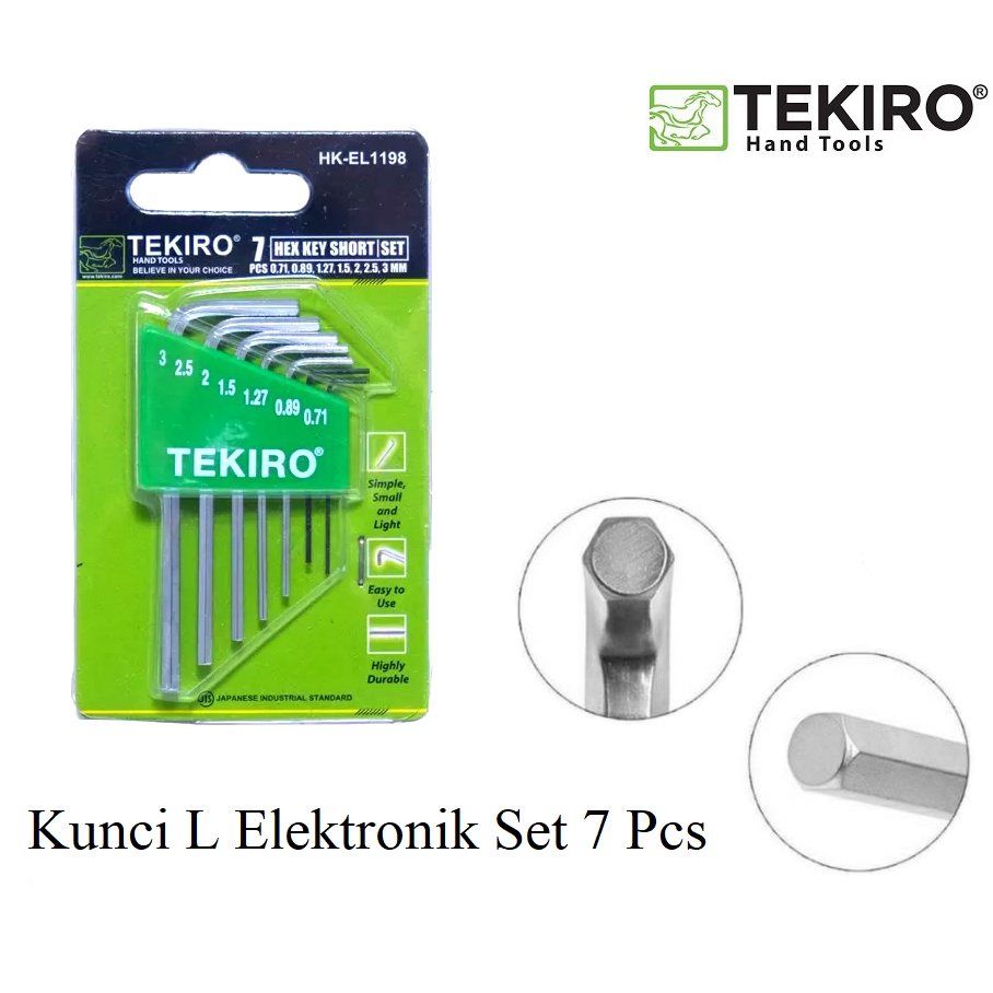 TEKIRO Kunci L Set Elektronik Set 7 Pcs Set Kunci L Elektronik Mini Isi 7 pcs Jam / Handphone /