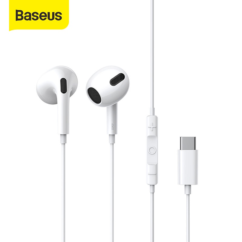 BASEUS HEADSET HANDSFREE ENCOK TYPE-C WIRED EARPHONE C17 MIC