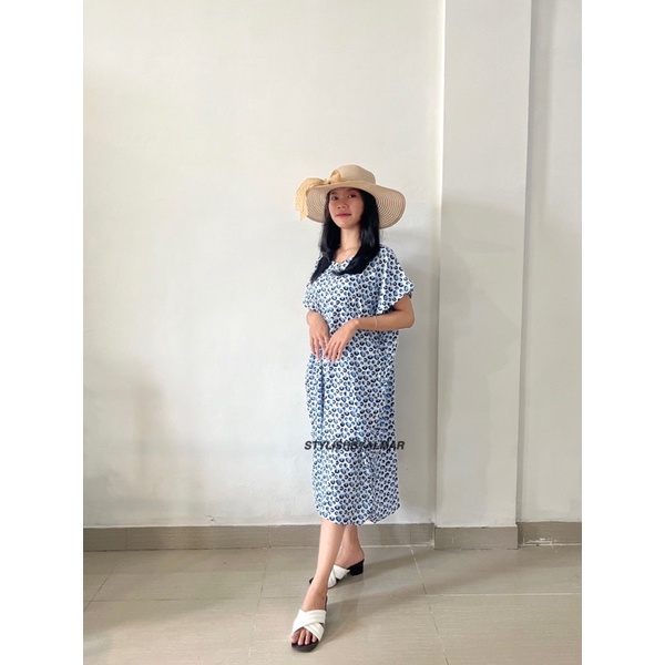 Daster Rayon Panjang Selutut Busui Kekinian Non Ruffle almar brand premium