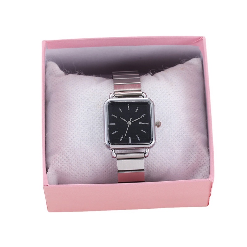 Jam Tangan Couple Analog Ulzzang Super Mewah Rantai Stainless RJ328