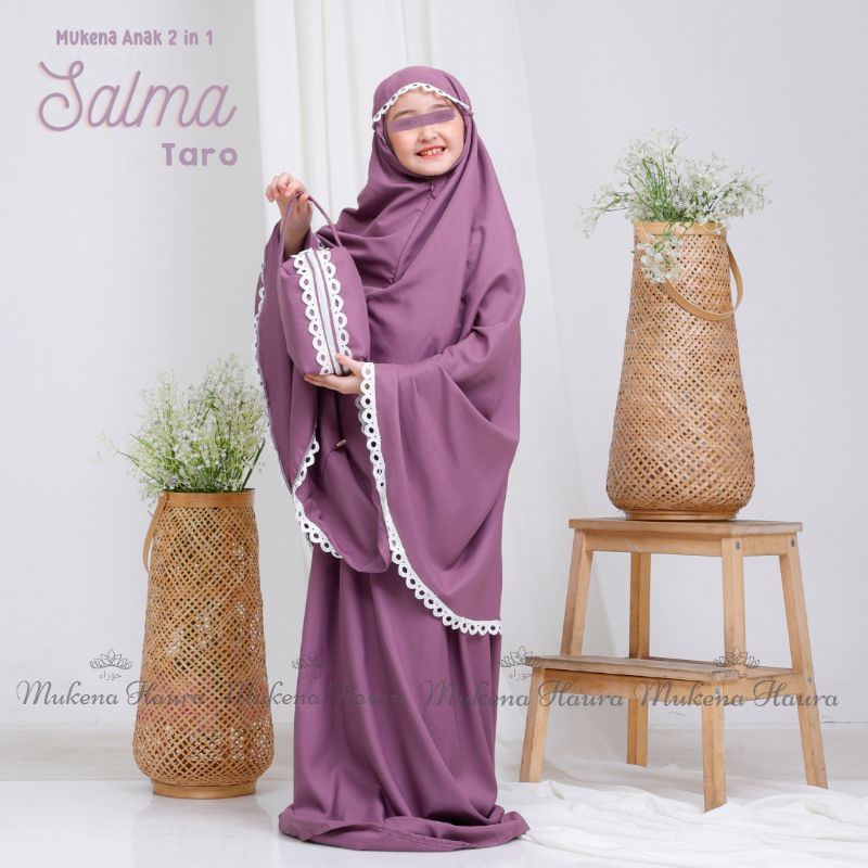 Mukena 2in1 Anak Salma Katun Polos Traveling
