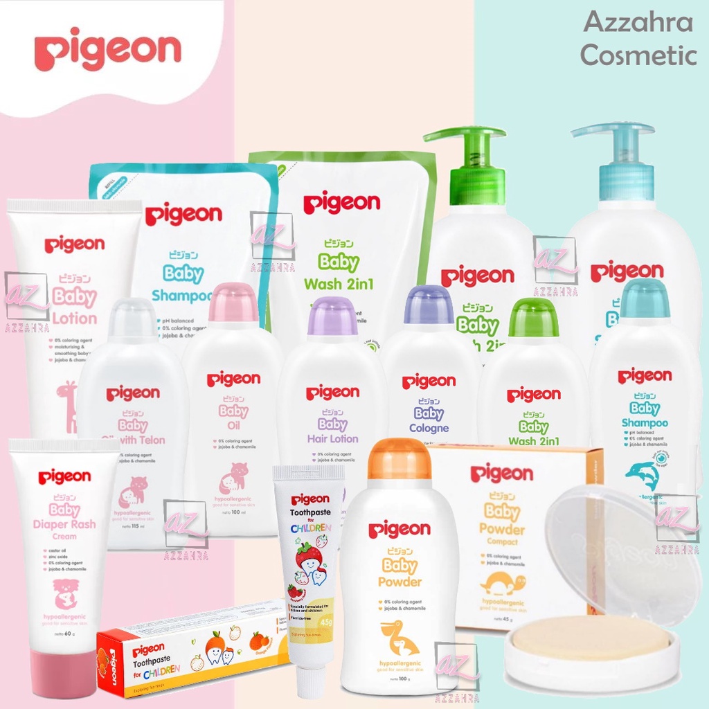 PIGEON Baby Series | Wash 2in1 | Shampoo | Powder | Cologne | Hair Lotion | Lotion | Compact Powder | Toothpaste | Diaper Rash | Baby Oil | Baby Oil with Telon