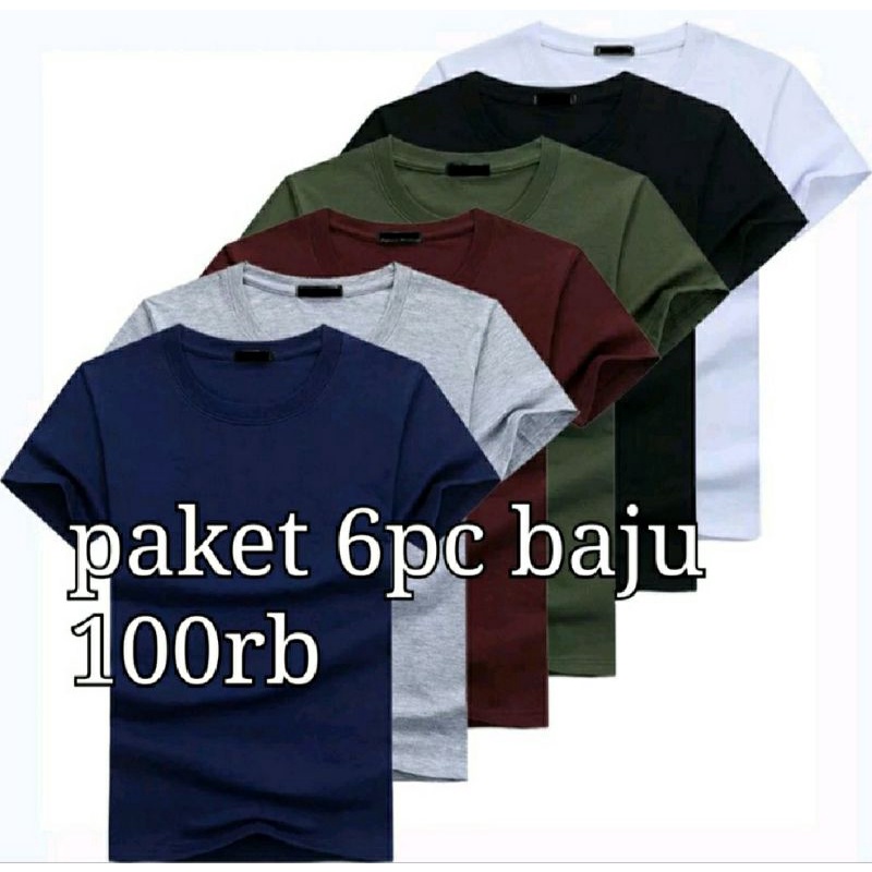 Paket Ball Grosir Kaos Polos Warna Random