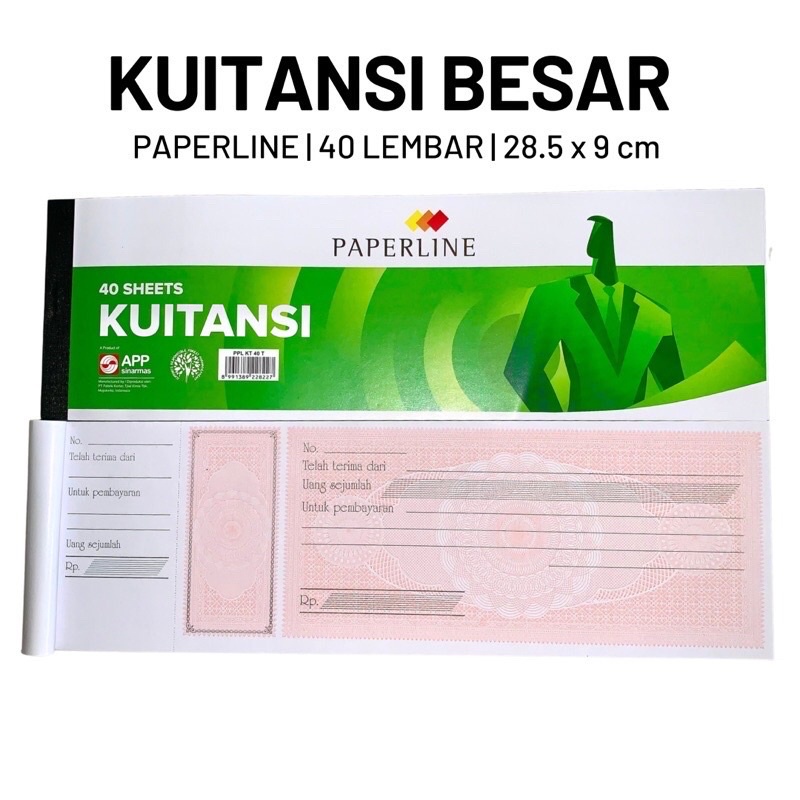 

Kuitansi Besar paperline isi 40 lbr(28,5x9cm) per pcs