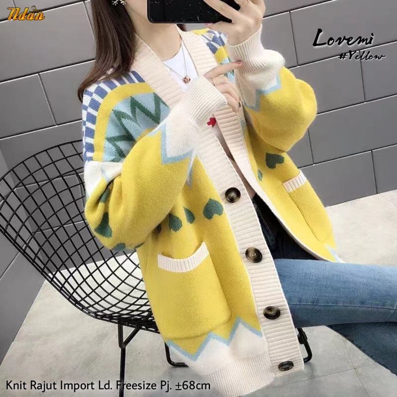 Jaket rajut jumbo import wanita korean style. Jaket rajut tebal korea premium. Geneva cardi Yoru Lov