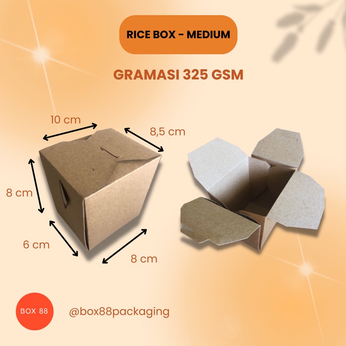 PAPER FOOD PAIL MEDIUM/ RICE BOX MEDIUM / RICE BOX SEDANG / NASI KOTAK / KOTAK MAKANAN / BROWN KRAFT