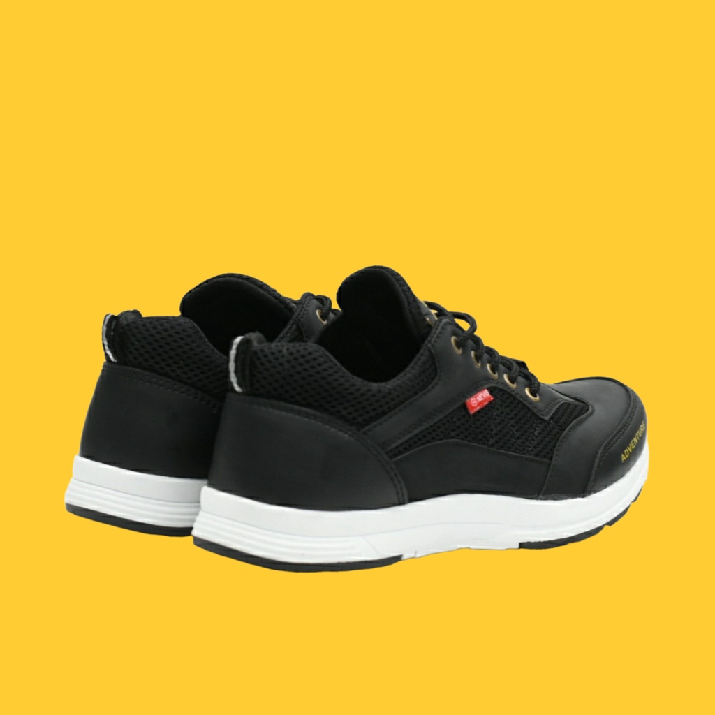 Sepatu Sneakers Pria Casual Nevis Nvs 05 Original Outdoor Kerja Hitam Pria