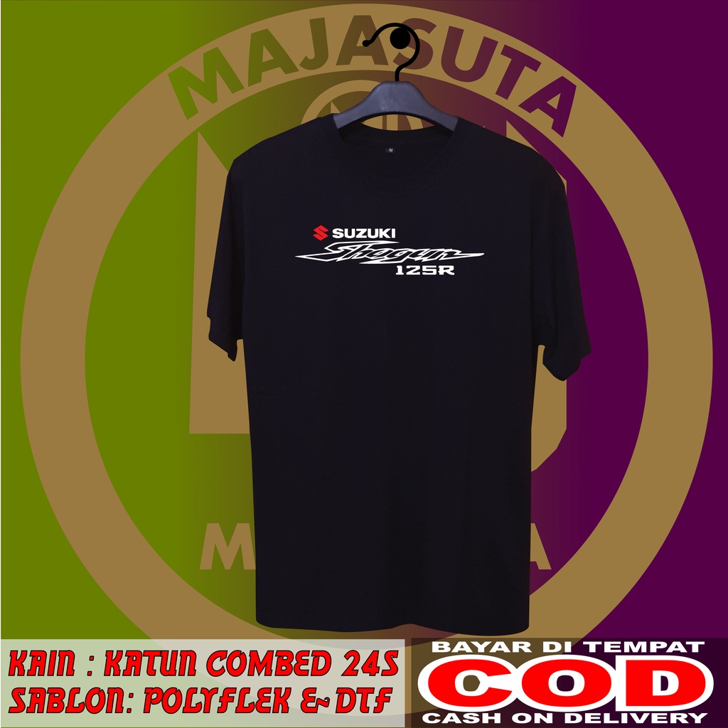KAOS SUZUKI SHOGUN 125 R SABLON DEPAN SAJA  KATUN COMBED 24S TEBAL//BISA COD//KAOS DISTRO//KAOS MOTO