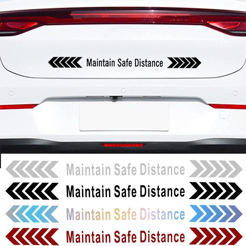 Sticker Decal Reflektor Dekorasi Bumper Belakang Mobil Gambar Anak Panahtulisan Maintain Safe Night