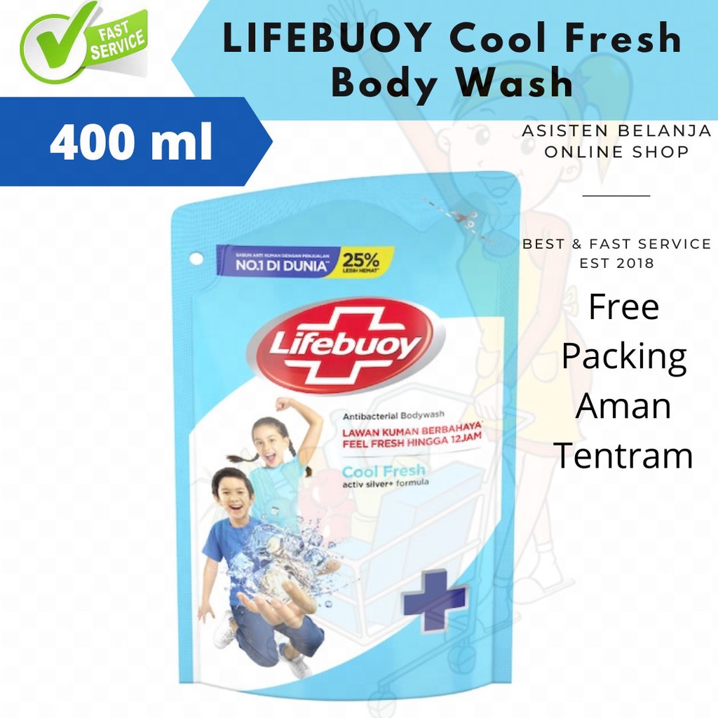 LIFEBUOY Cool Fresh Body Wash Refill Pouch 400 ml 400ml Sabun Mandi