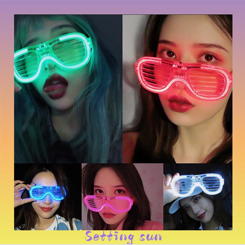 LED Kacamata Nyala Malam Colorful Eyeglass Aksesoris Fashion TN