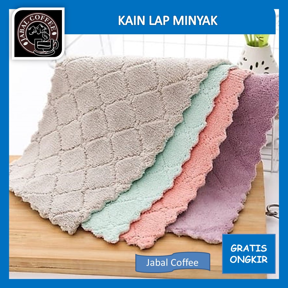 Kain Lap Microfiber Dapur / Kain Lap Piring Anti Minyak Tebal / Lap Cuci Piring Gelas