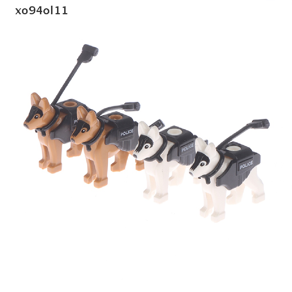 Xo 5pcs / lot Mainan Action Figure Anjing Polisi / Militer Mini Untuk Anak OL