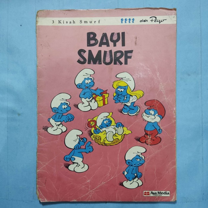 Komik lawas langka 3 kisah Smurf bayi Smurf