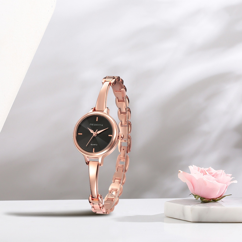 REBIRTH Jam Tangan Wanita Original Set Perhiasan Wanita Jam Tangan + Gelang + Kalung + Anting + Cincin