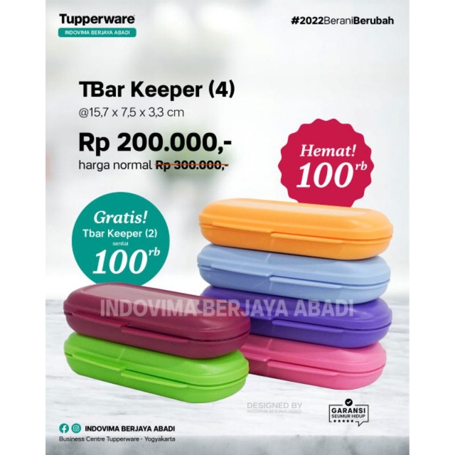 PROMO Tupperware  TBar Keeper tempat penyimpanan serbaguna T-Bar
