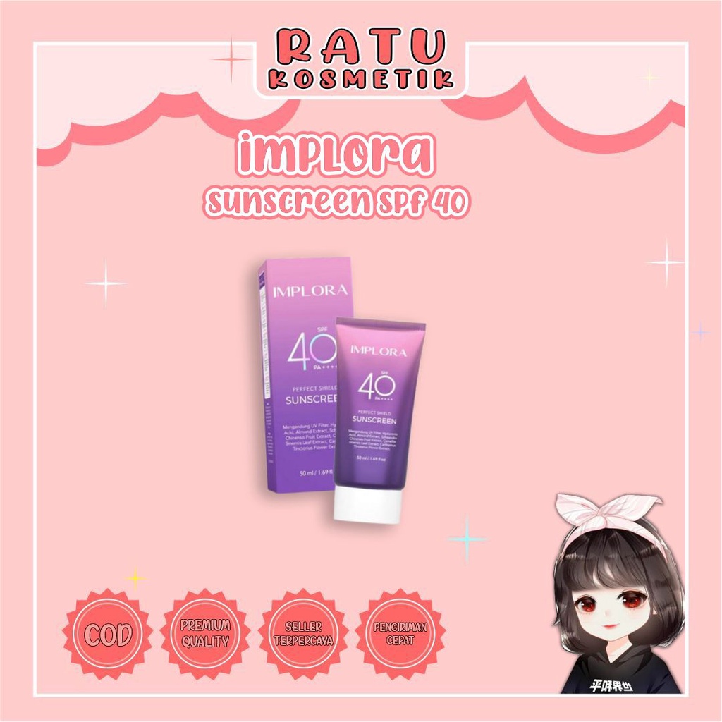 ❤ RATU ❤ Implora Sunscreen Spf 40 PA++++ | Face Serum Brightening | Acne | Peeling | Midnight | Gold | Bakuchiol | 1% Liporetinol | Hydrating | Serum Wajah Implora Ampoule