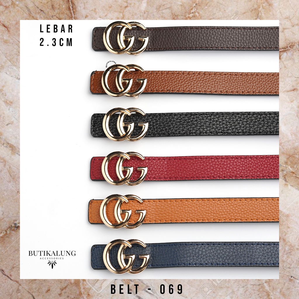 Gesper Belt Kulit Ikat Pinggang Pesta Sabuk 0020JH 069 BISA BOLAK BALIK WARNA HITAM