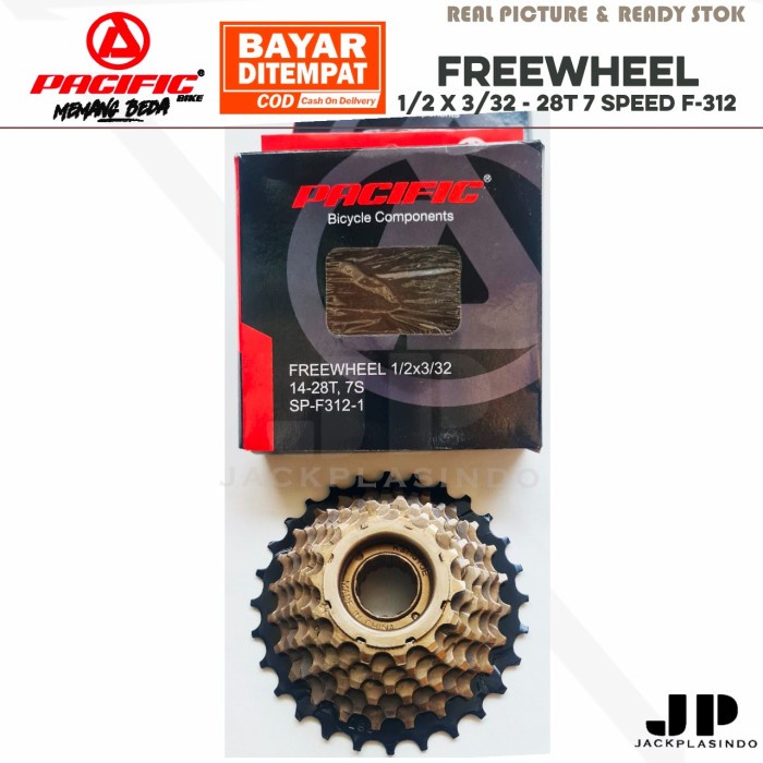 Freewheel Gir Belakang sprocket 7 speed ulir Drat Pacific SP-F312