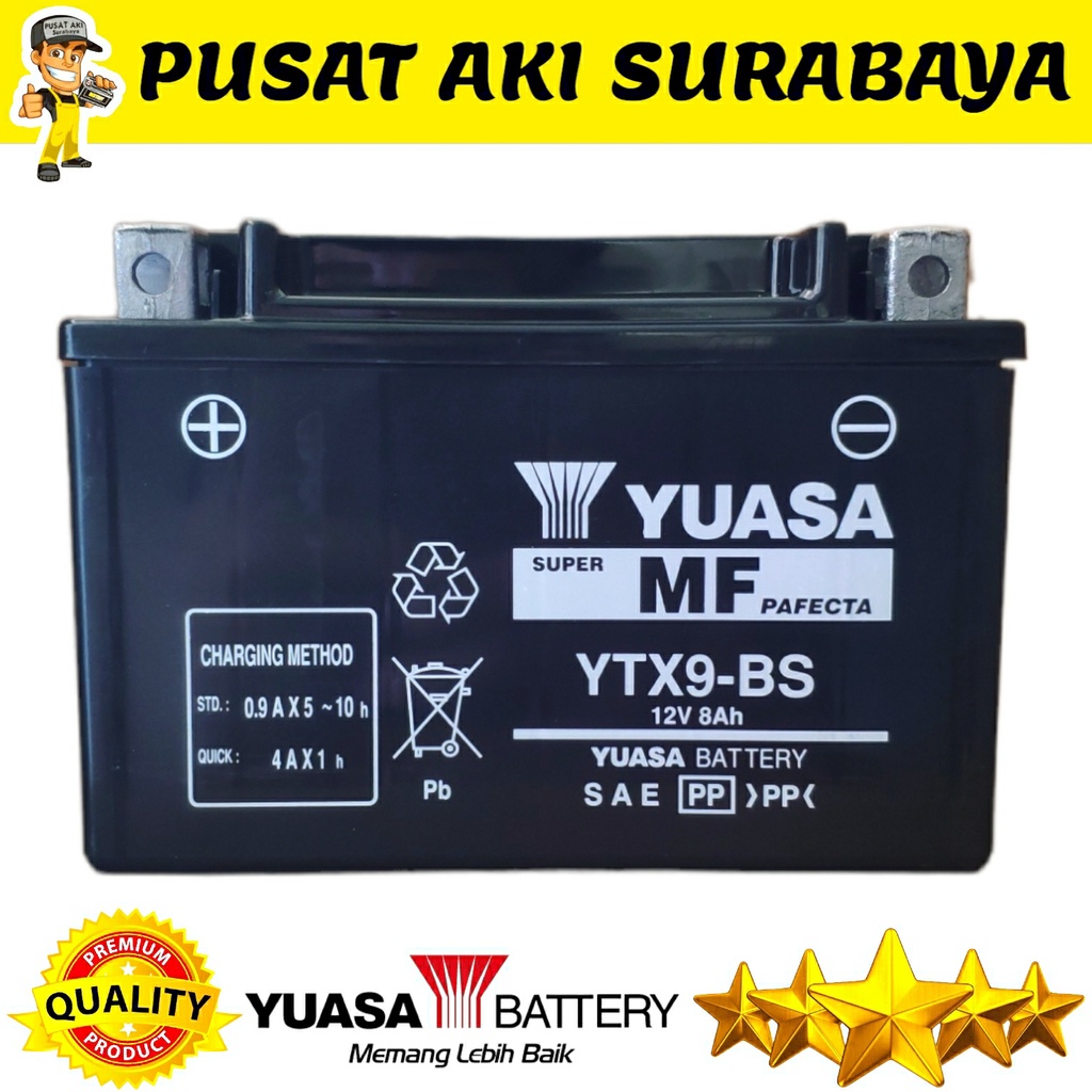 KUALITAS ORIGINAL YUASA YTX9 8 AH HONDA KAWASAKI KYMCO SUZUKI YAMAHA PIAGGIO TVS TRIUMPH MTX7A MBTX9U