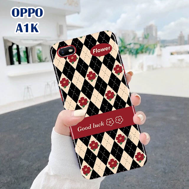 [H32] Case OPPO A1K Fashion Casing RED FLOWER Hardcase 3D Fullprint Kesing OPPO A1K - Casing OPPO A1K- Silicon OPPO A1K Bumper hardcase