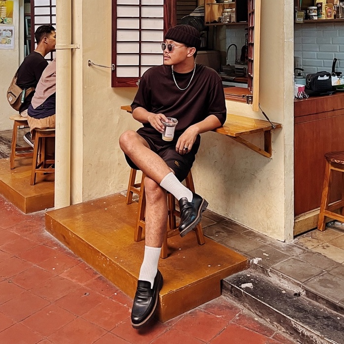 Eldar Black | Sepatu Hitam Tanpa Tali Loafers Pria Casual Kerja Formal Kantor Original Laki | FORIND Giant