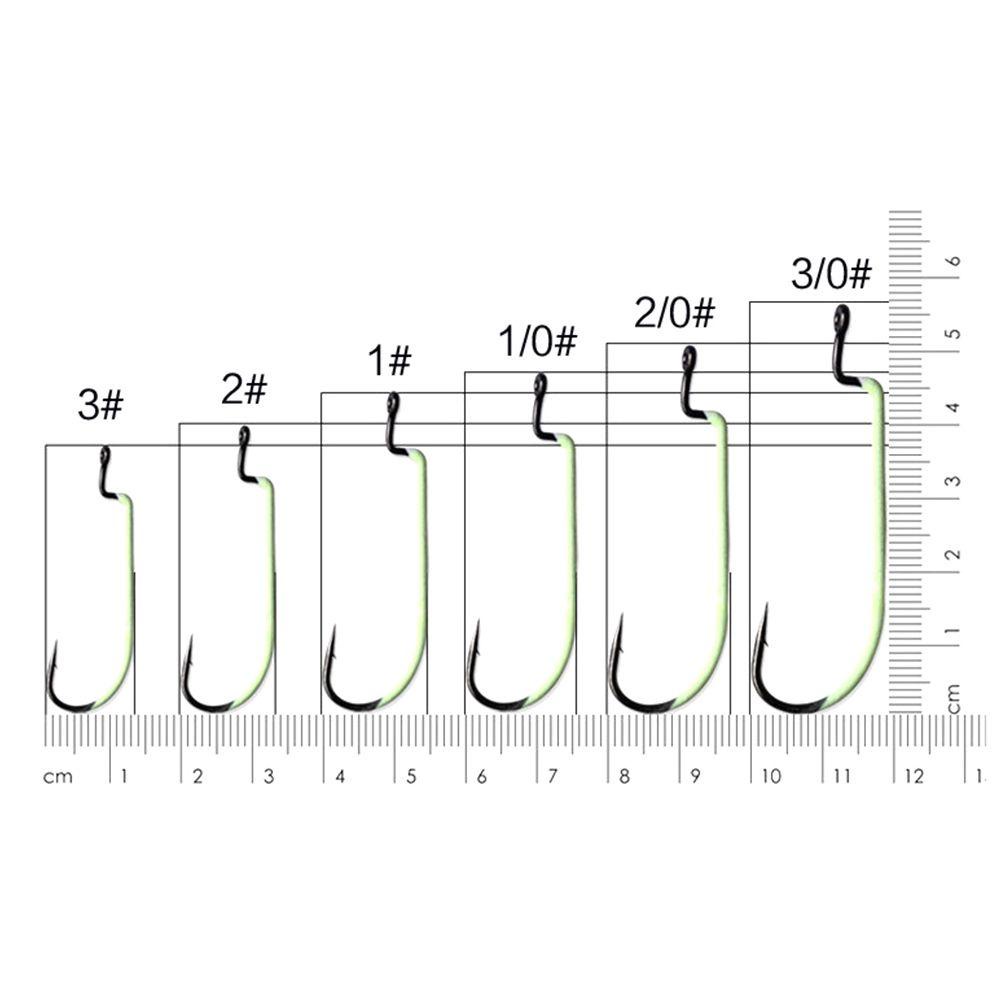 Preva 10Pcs FishHook Artifisial Berduri Bercahaya Baja Karbon Tinggi Noctilucent