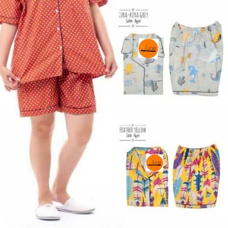 PIYAMA WANITA BAJU TIDUR JUMBO XXL XXXL Hot Pants Celana Pendek Daster - Ungu