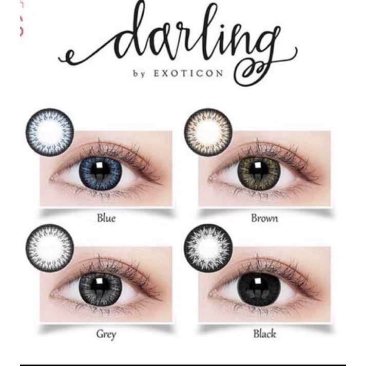 Softlens Darling by Exoticon MINUS BLACK dan GREY dia 16mm (BIG EYES)