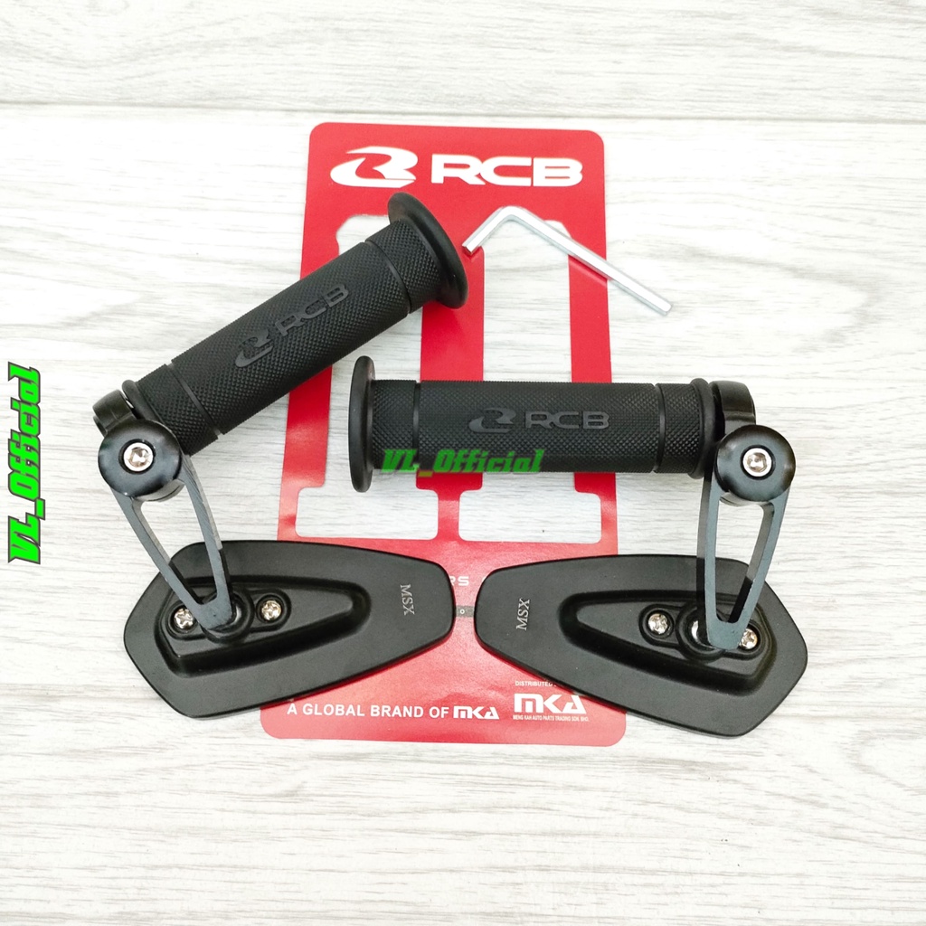 SEPAKET Handgrip Sarung Gas RCB RACING BOY HG55 Original + Spion Jalu Oval Bar End Universal Motor scoopy nmax aerox fazzio genio grip rcb original