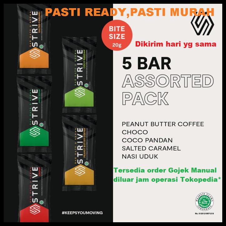 

Strive Bite 20G Energy Bar Assorted Mix 1 Box Isi 5Pcs Rasa Campur