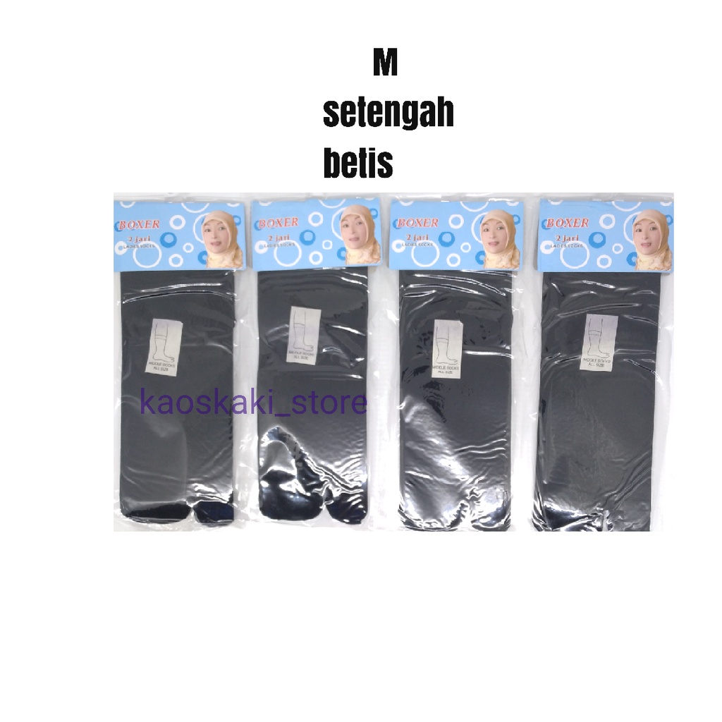 KAOS KAKI WANITA STOKING 2 JARI HITAM POLOS KAOS KAKI JEMPOL MUSLIMAH