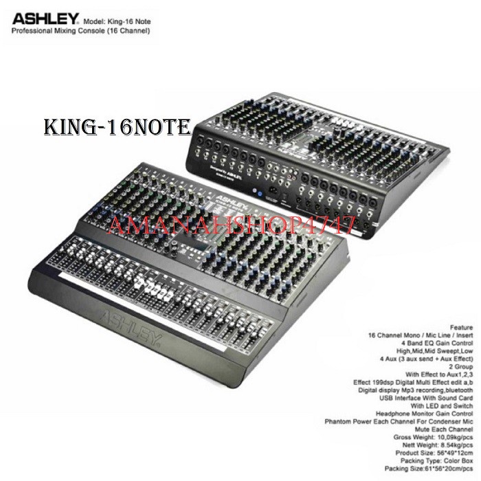 MIXER ASHLEY KING16NOTE / MIXER ASHLEY KING16 NOTE / ASHLEY KING 16 NOTE ORIGINAL ASHLEY