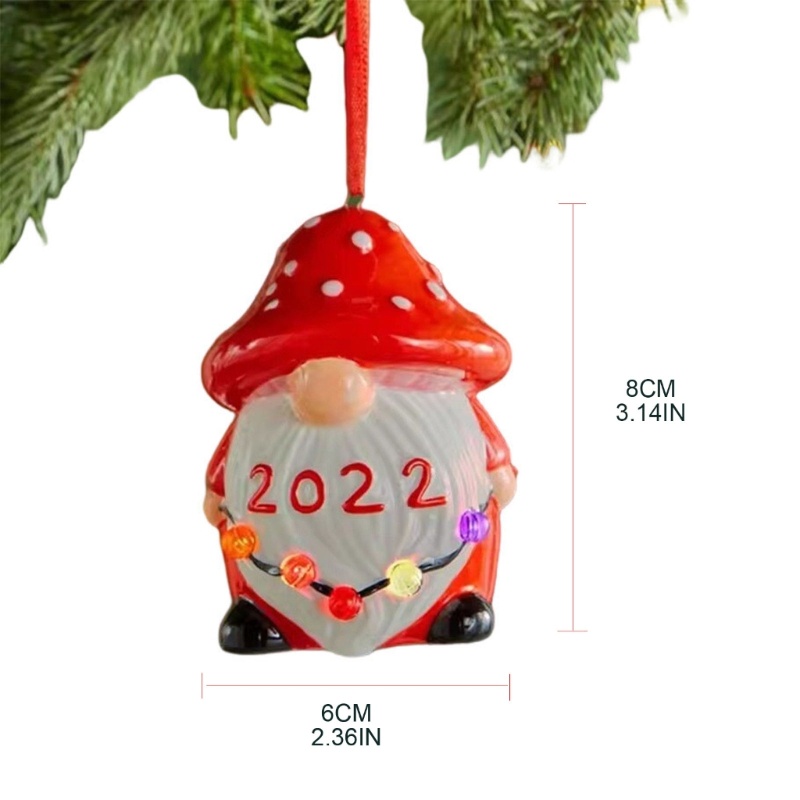 Ornamen Gantung Bentuk Snowman Bahan Resin Dengan Lampu Untuk Pohon Natal