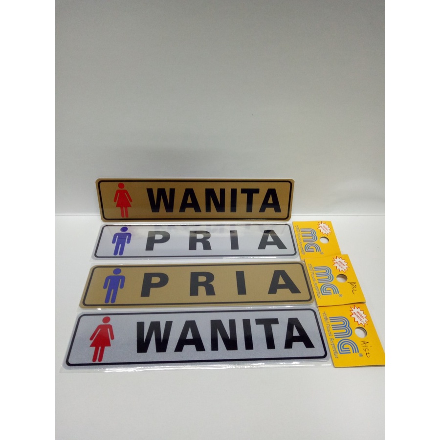 

Signboard Signage Stiker PVC Pintu Toilet Wanita 1set Pria Ladies Gents Silver Emas