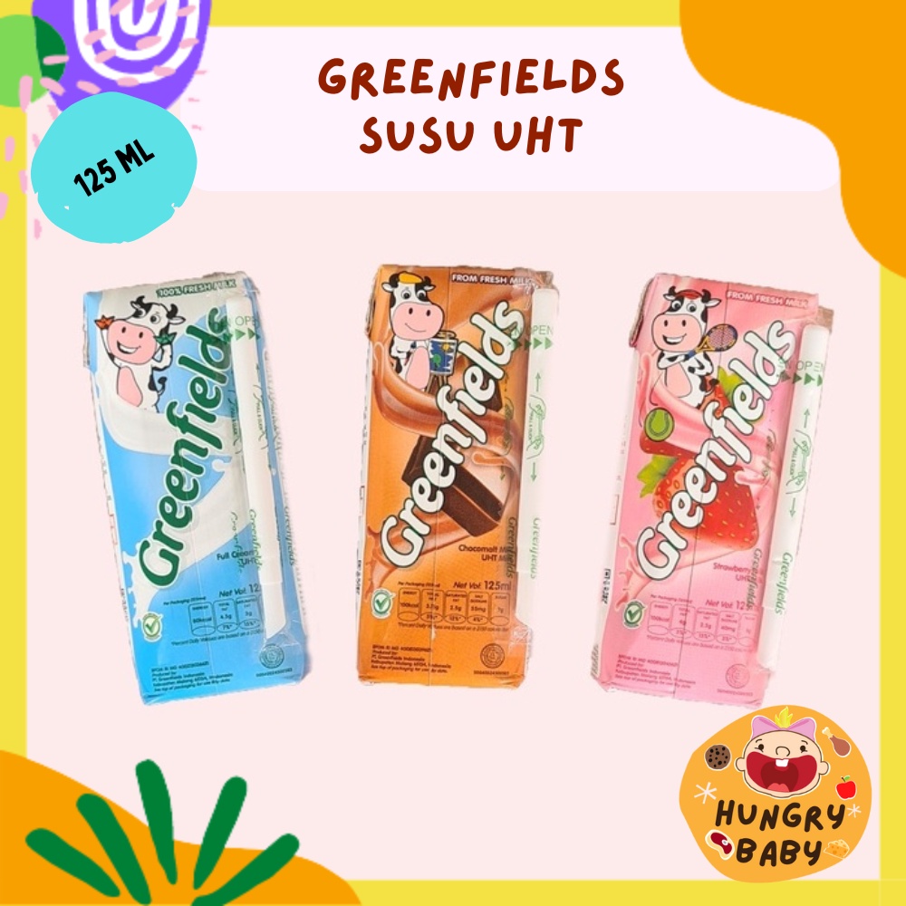 Susu Greenfields UHT 105 ml / Full Cream Coklat Strawberry Chocolate Milk / Greenfield 105ml / Susu Anak Green Field