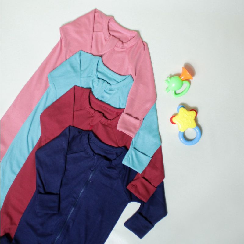 NIA Sleepsuit Bayi Unisex Warna Polos Nia Premium 6-12 Bulan Merk Nia