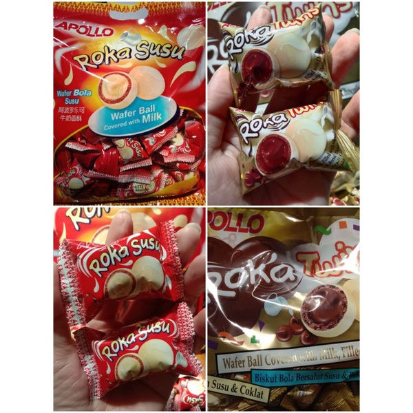 Perbiji~Halal~Apollo Roka Wafer Bola Susu Coklat 5g Product Malaysia