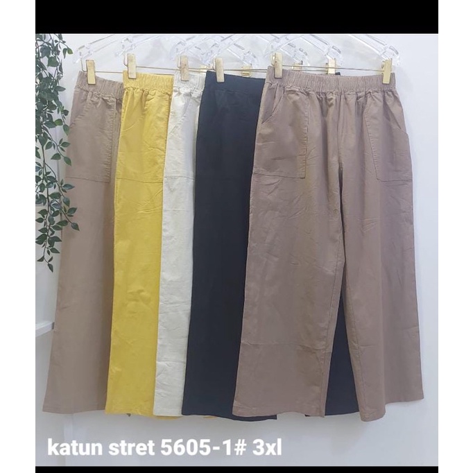 celana katun bangkok size 5XL &amp; 3XL celana kulot import