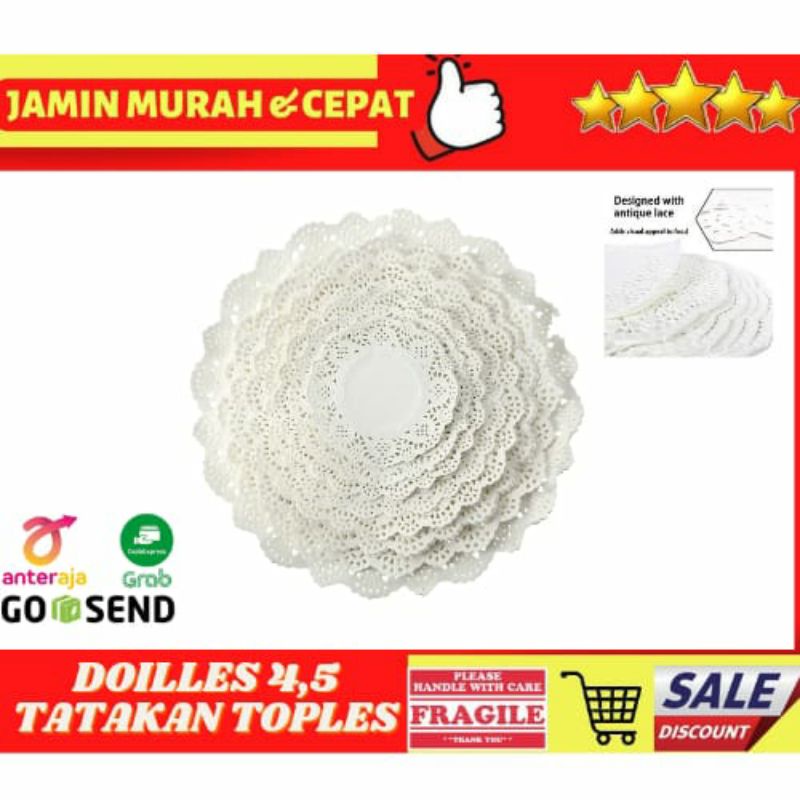 DOILIES 4,5/TATAKAN KUE/TATAKAN TOPLES/DOILIES RENDA/DOILIES DRAGON PACK